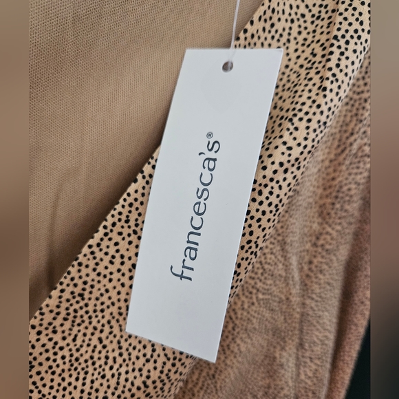 Gold Black Pockadotted Dress - Picture 3 of 5